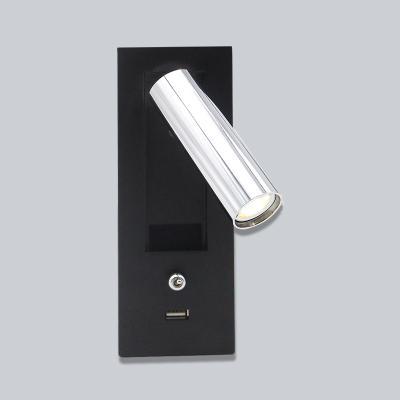 China Modern Aluminum Wall Lights Lighting 350 Angle Rotate Wall Mounted 3W Bed Side Reading Lights for sale