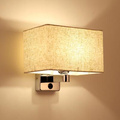 China Modern European Indicating Wall Lights Indoor E27 Bedroom Living Room Hotel Attic Fabric Bedside Led Wall Lamp for sale