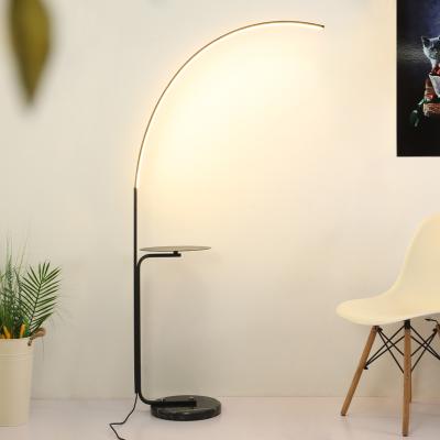 China Shelf Design Black Designer Fishing Standing Lamps With Shelf Living Room Bedroom Arch Metal Modern Arc Led Floor Lamp for sale