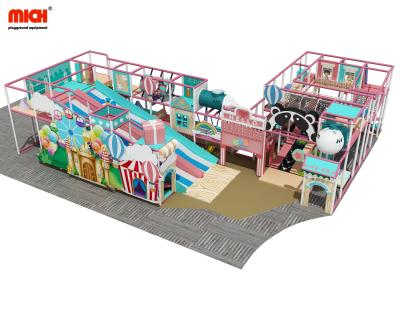 China Mich 200 sqm 3 Levels Kids Indoor L Shaped Slides Park With Donuts Slides , Roller Slides L16.3*W13.2*H3.9m for sale