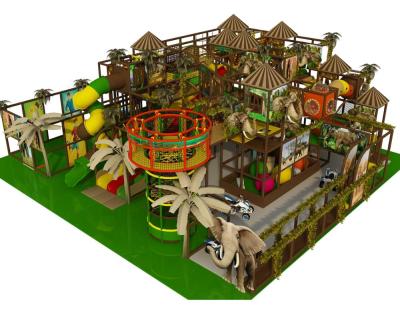 China Indoor PVC Jungle Theme Kids Play Center with Spiral Slides, Spider Tower for sale