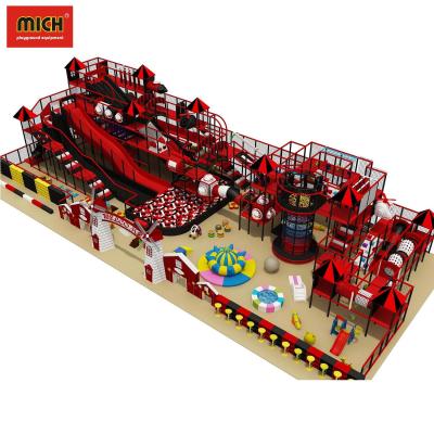 China PVC Mich Customized Large Commercial Red Black Themed Indoor Kids Playground With Ball Pit ,Spider Tower for sale