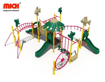 China Customized Kids Outdoor Playground Set With Monkey Bars 9.5x7.5x4.4m for sale