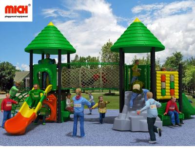 China Mich Customized Kids Outdoor Playground With Tunnel Net, 3 Slides L8xW5.3xH4m for sale