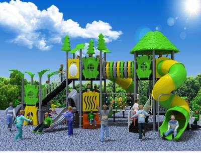 China Best Rated Custom Plastic Playground Mich Forest Themed Children Plastic Outdoor Playground With Various Slides for sale