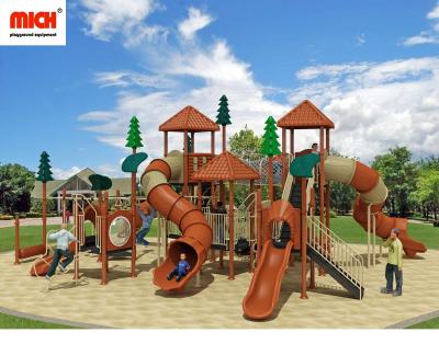 China Big Mich Kids 2 Tier Outdoor Playground With Various Games , Slides L13.3*W11.7*H6m for sale