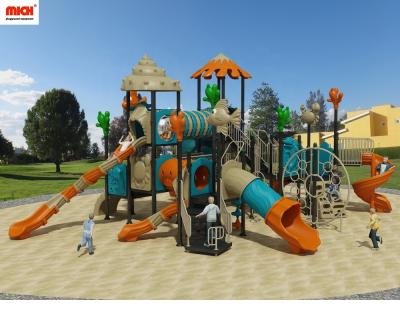 China Mich Big Ocean Themed Kids 2 Level Outdoor Playground With Tunnels, Slides L12.3*W10.3*H5.9m for sale