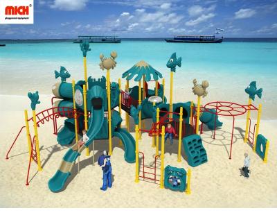 China Large Mich Beach Themed Kids Outdoor Playground With Tunnels, Slides, Monkey Bars L13*W9.5*H5.5m for sale