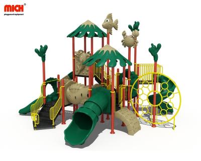 China Mich Beach Themed Kids Outdoor Playground With Tunnels, Six Slides L9.2*W7.3*H5.2m for sale