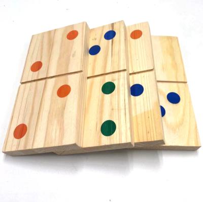 China 2020 Hot Sale Wooden Toy Wooden Giant Dominoes Educational Wooden Games With Plastic Top 28pcs Outdoor Games Domino Wooden Toys for sale