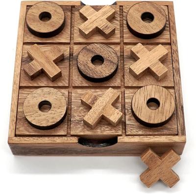 China Family Game for Rustic Wooden Tic Tac Toe Game of Kids and Adults Coffee Table Living Room Decor and Office Decor for sale