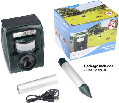 China Pest Viable Ultrasonic Pigeon Alert Device Pet Bird Cat Repeller with PIR Sensor Solar Deterrent for Garden for sale