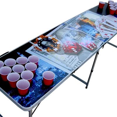 China Portable Beer Pong Game Set Vegas Poker Table for sale