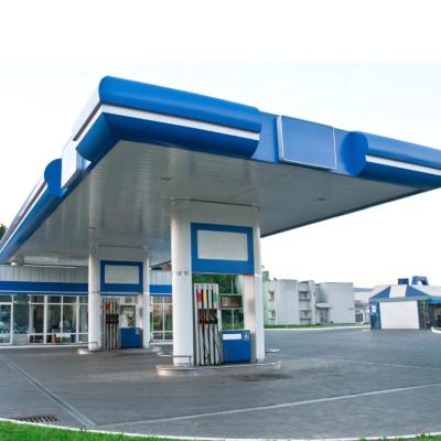 China Quick Installation Modern Prefab Steel Structure Roof Gas Station Gas Station Canopy For Sale for sale