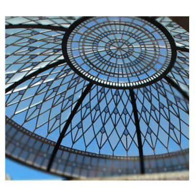 China High End Stained Glass Structural Roofing Domes Space Steel Frame Curtain Wall Skylight Design for sale