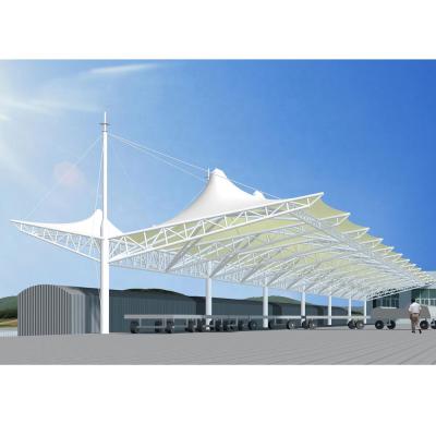 China SI structural roofing steel structure arch truss roof membrane parking structure for sale