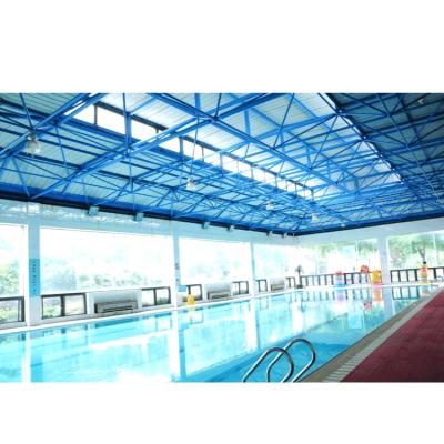 China Galvanized Steel Structure Steel Structure Prefab School Building Covering Truss Swimming Pool Roof Design for sale