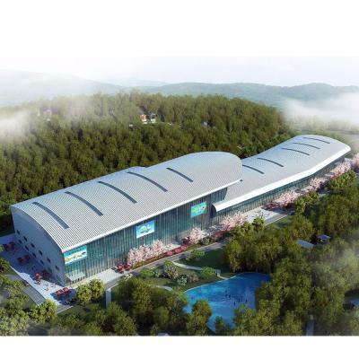 China Industrial Prefab Steel Structure Exhibition Hall Building With Space Frame Roof Cover for sale