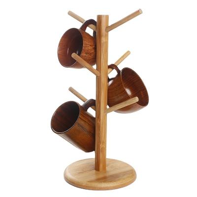 China Modern Simple Bamboo Cup Holder And Wooden Tree Cup Holder Tree Hanging Cup Holder Manufacturers for sale