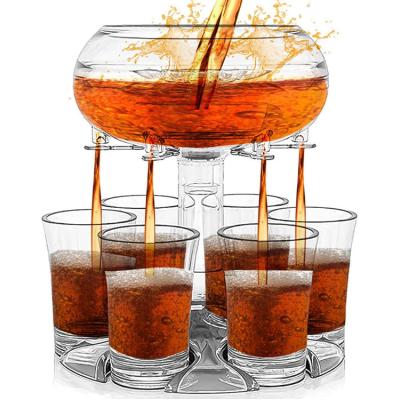 China New Disposable Wholesale Bar Accessories Party Instruments Wine Glass Home Dispenser 6 Cup Dispenser Bar Wine Glass for sale