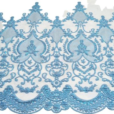 China HFX viable newcomer high end 3d brocade embossed 5 yards multi color jacquard lace fabric for dress dress for sale