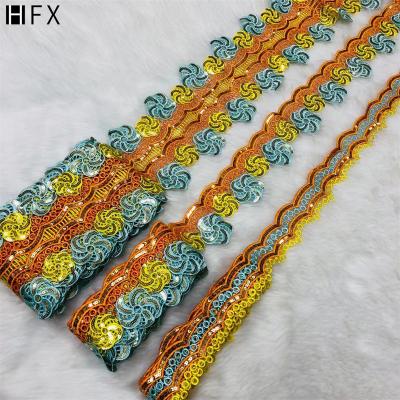 China HFX Viable Manufacturer Wholesale Embroidery Trimming Lace 15Y African French Lace Fabric For Dress for sale