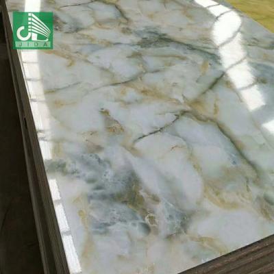 China Best Selling Indoor Classic High Glossly PVC Wall Panel Marble Color UV Coated PVC Panel for sale