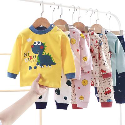 China Lovely Breathable Smile Printed Newest Spring Style Kids Sleepwear Cotton Children Pajamas for sale