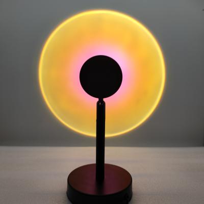 China Modern Table Light RGB Sunset Projection Lamp Rainbow Usb Night Floor Projector Sunset Lamp for Living Room for sale