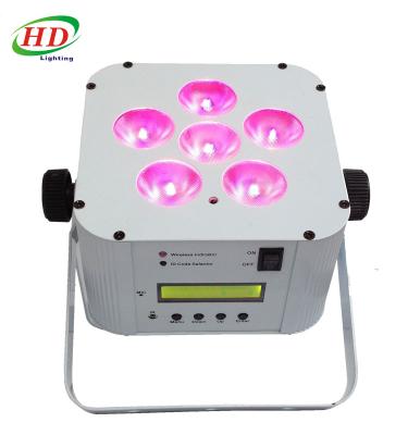 China Professional Stage Light LED Uplight 6psc 18watt 6in1 Wireless Battery Powered Par Light for sale