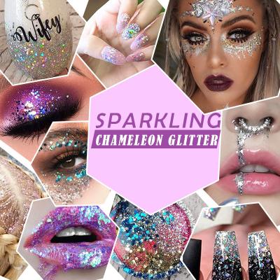 China DONGYEA Long Lasting 6 Colors Holographic Body Glitter Gel Set Cosmetic Christmas Party Makeup Face Eye Hair Lips Nail Festival Glitter for sale