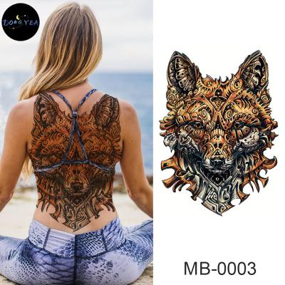 China DONGYEA Temporary Custom Water Transfer Printing Durable Custom Design Large Tattoos Temporary Full Back Tattoo Stickers For Men And Women for sale