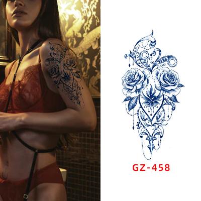 China Juice Tattoo Sticker Custom Lasting Temporary Herbal Waterproof Arm Tattoo Man Shore Flower Semi-Permanent Sticker for sale