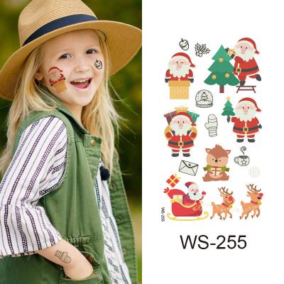 China Christmas Protective Temporary Tattoo Sticker Snow Children Cartoon Face Toy Luminous Waterproof Stickers for sale