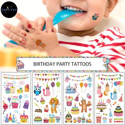 China Animal Temporary Tattoo Stick Waterproof Cartoon Male And Female Party Face Theme Temporary Stickers for sale