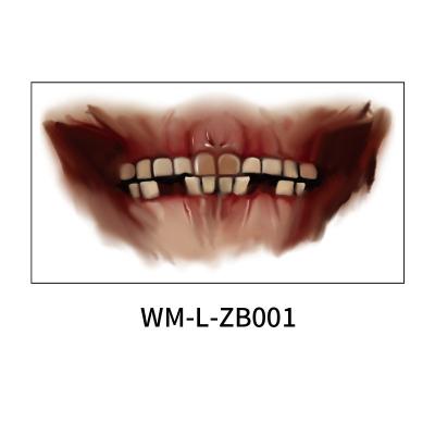 China Temporary Halloween Mouth Running Part Tattoo Scary DIY Lip Holiday Decoration Scary Tattoo Sticker for sale