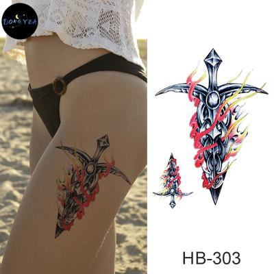 China Fashionable DONGYEA half flower temporary arm color spot European and American tattoo sticker waterproof men and women arm tattoo stickers for sale