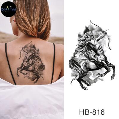 China DONGYEA waterproof men and women flower totem arm tattoo stickers half arm calf temporary black and white tattoo stickers wholesale cross for sale