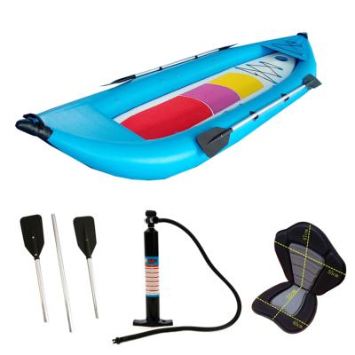 China Drop point 2 person inflatable kayak fishing kayak with paddle and boat cover for sale for sale