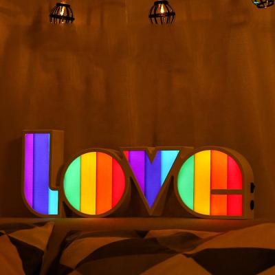 China 3D Effect New Arrive Colorful Perfect Gift USB Charged Lamp Love 3D Decorative Sign LED Night Lights for sale