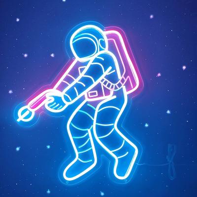 China Residential High Quality Custom Silicone 3D Letters Signs Astronaut Event Decoration Neon Light Wall Art for sale