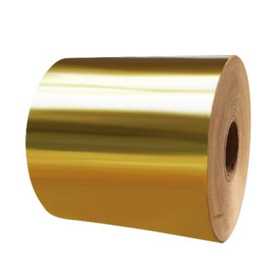 China Folien-Papier-Aufkleber des strahlenden Golds Aluminium-62GSM 500m zu verkaufen