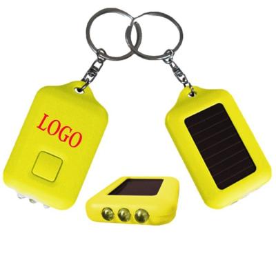 China Outdoor Camping Logo Mini LED Personality Logo Mini LED Solar Rechargeable Torch Key Chain Light for sale