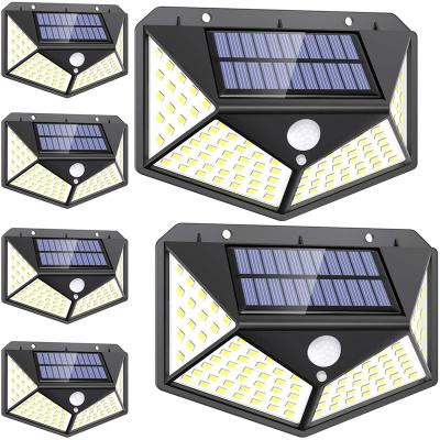 China Garden Solar Fill Wall Lamp 100 Led Waterproof Solar Garden Lamp Wall Motion Sensor Outdoor Garden Lamp With Light From All Sides for sale