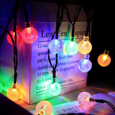 China Crystal Ball String Light Led Mini Outdoor Garden Waterproof Solar String Light for sale