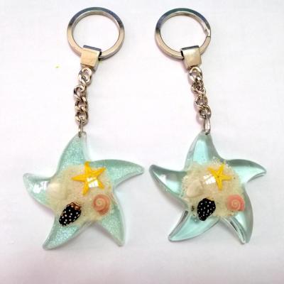 China Beautiful Souvenir Starfish Stock Resin Key Chain Key Chain Keychain Specimens Recessed for sale