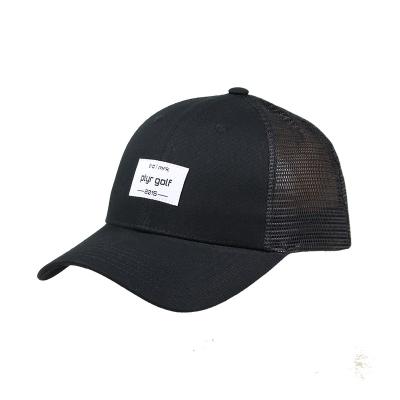 China breathable & Wholesale Black Embroidery Waterproof Logo Snapback Mesh Trucker Hats Custom Made With Woven Label for sale