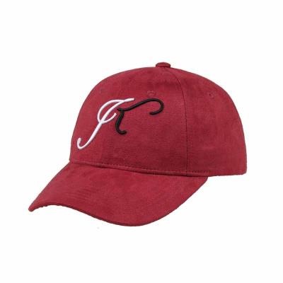 China breathable & New Fashion 3D Embroidery Waterproof High Quality Burgundy Unique Suede Custom Baseball Cap Hats for sale