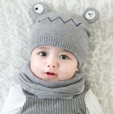 China breathable & Fashion Winter Cotton Kid Waterproof Soft Warm Toddlers Knitted Baby Hat And Scarf Set for sale