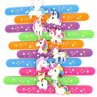 China Promotional Colorful Cute 3d Cartoon Home Party Party Favors Kids Adult Soft Rubber Wristbands/Party Kids Customize Slap Wristband for sale